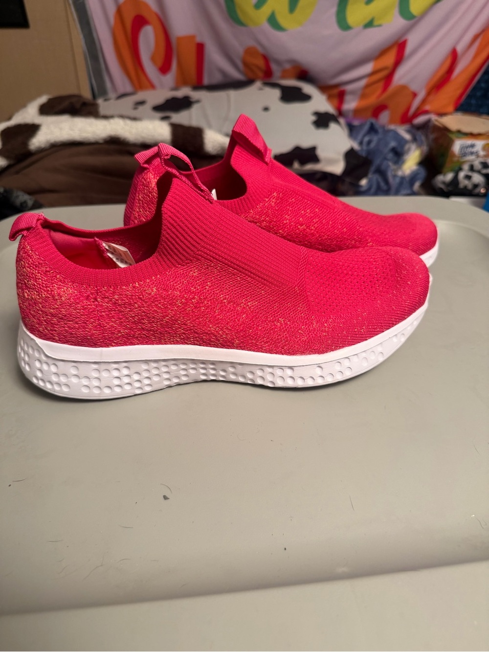 Avia Hot Pink Slip-On Knit Sneakers